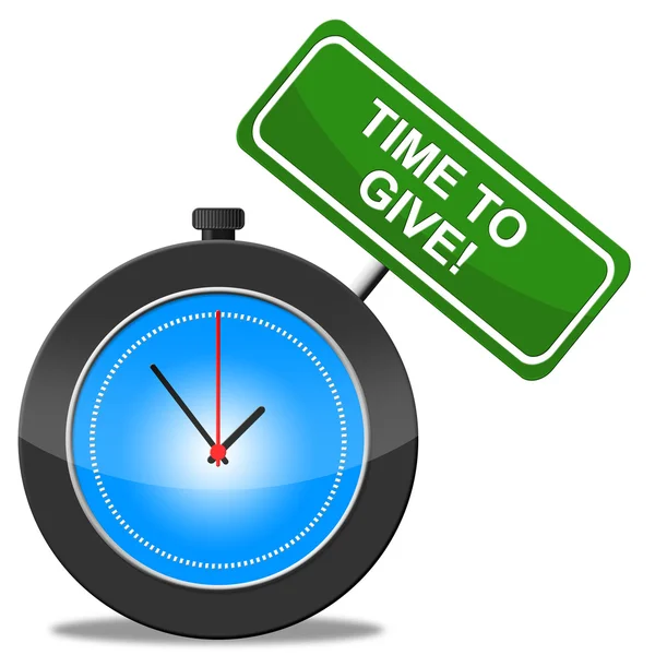 Time To Give Means Present Award And Donating — Stock Photo, Image