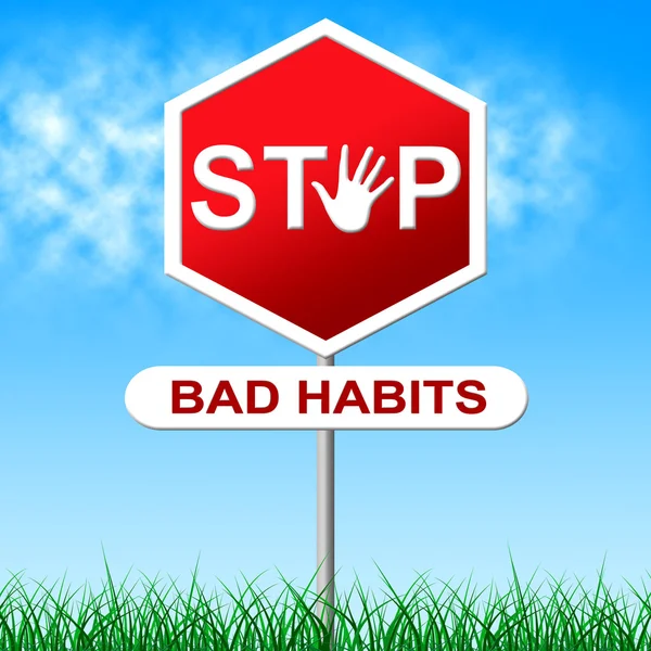 Zastavit špatné návyky představuje nebezpečí upozornění a zakázat — Stock fotografie