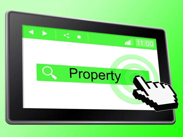 Online Property Means World Wide Web And House — Stock Photo, Image