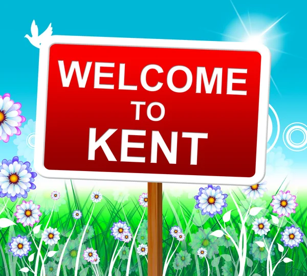 Welcome To Kent Represents United Kingdom and Nature — стоковое фото