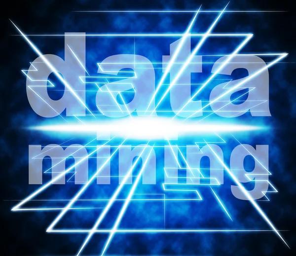 Data Mining Represents Examine Knowledge And Researching — Stock Photo, Image