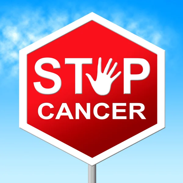 Cancer Stop Means Warning Sign And Cancers — Stock Photo, Image