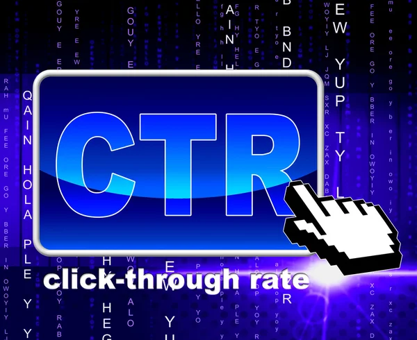 % click through rate geeft aan world wide web en analytics — Stockfoto