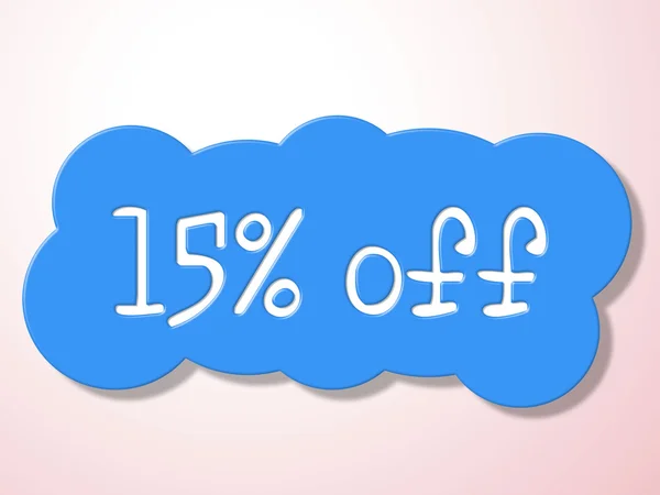 Fifteen Percent Off Represents Promo Discounts And Percentage — Stock Photo, Image