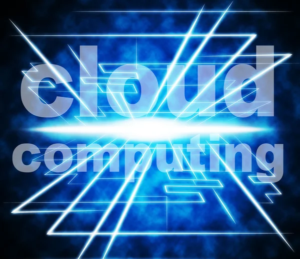Cloud computing toont netwerkserver en communicatie — Stockfoto