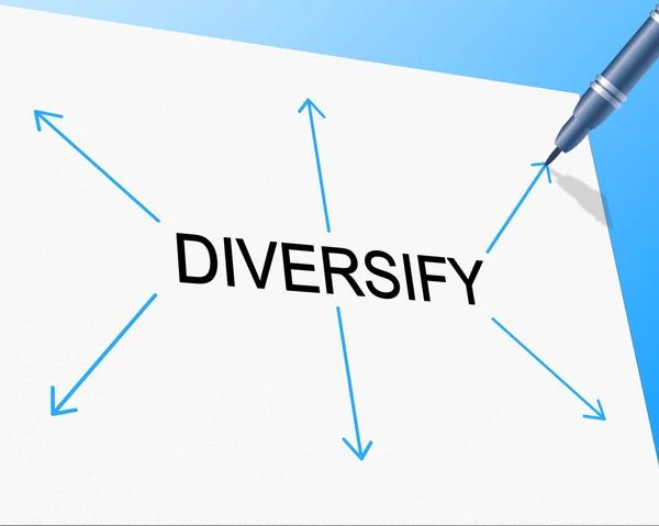 Diversidad Diversify Representa Bolsa Mixta y Multicultural — Foto de Stock