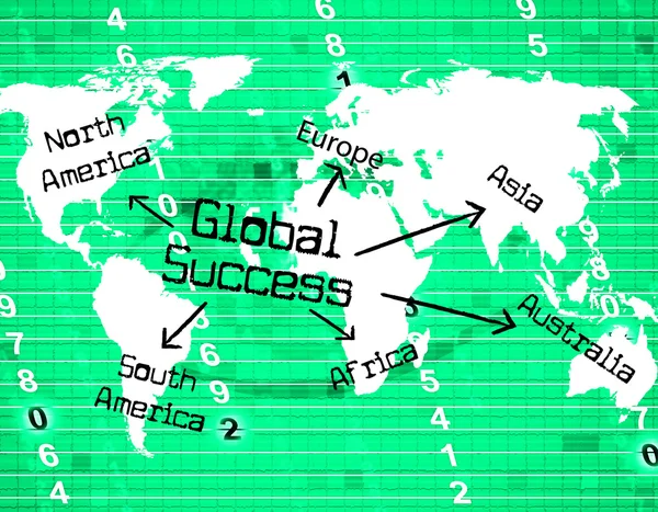 Global Success Means Victors Globalise And Resolution — Stock Photo, Image