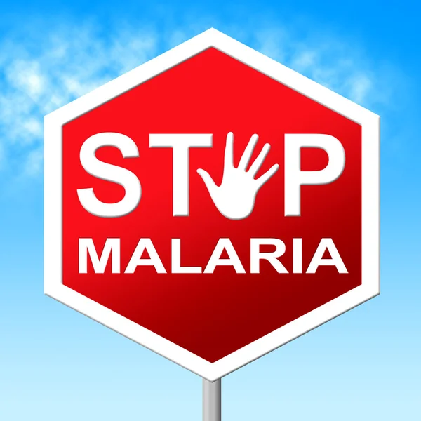 Stop Malaria Means Warning Control And Mosquitoes — Stock Photo, Image