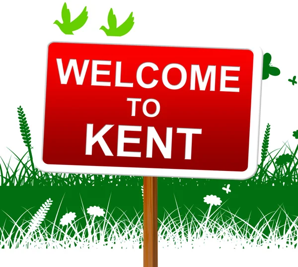 Welcome To Kent Represents United Kingdom and Invitation — стоковое фото