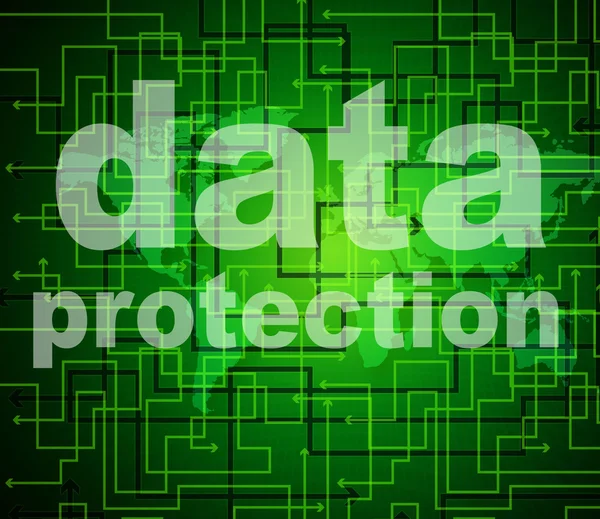 Protección de datos muestra conocimiento protegido y seguro —  Fotos de Stock