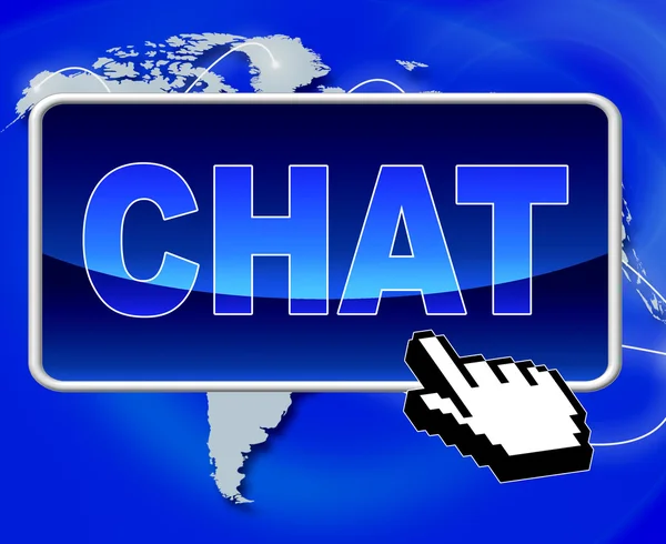 Chat knop vertegenwoordigt world wide web en telefoon — Stockfoto