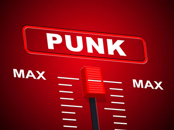 Punk müzik ses izlemek ve amplifikatör gösterir — Stok fotoğraf