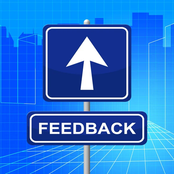 Feedback-Schild zeigt Richtung Kommentar und Bewertung — Stockfoto