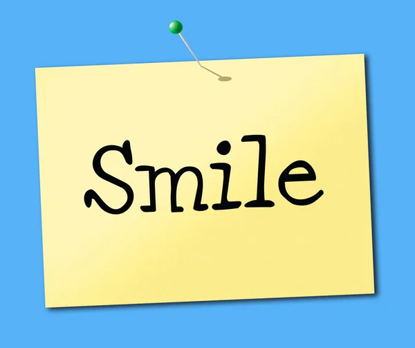 Smiling Smile Indicates Placard Emotions And Positive — Stock Photo, Image