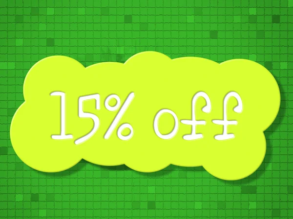 Fifteen Percent Off Represents Cheap Discounts And Sales — Stock Photo, Image