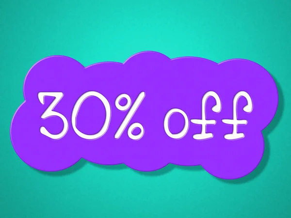 Thirty Percent Off Represents Promo Merchandise And Promotion — Stock Photo, Image