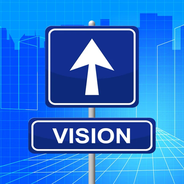 Vision Sign Represents Signboard Display And Missions — Stock Photo, Image