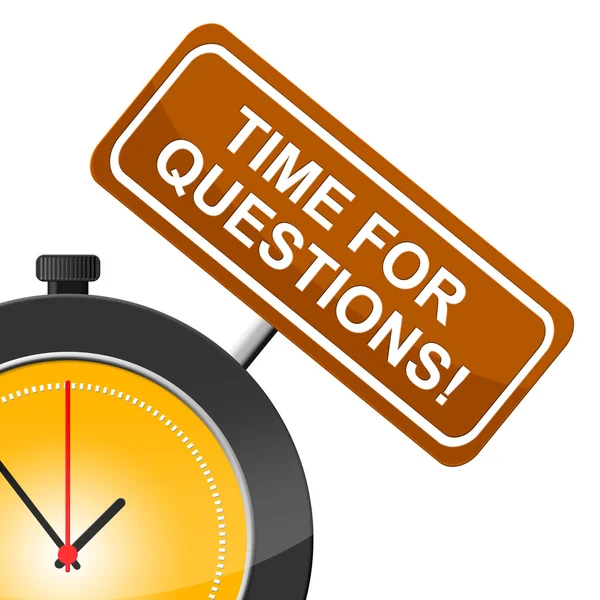 Time For Questions Shows Frequently Questioning And Help — Stock Photo, Image