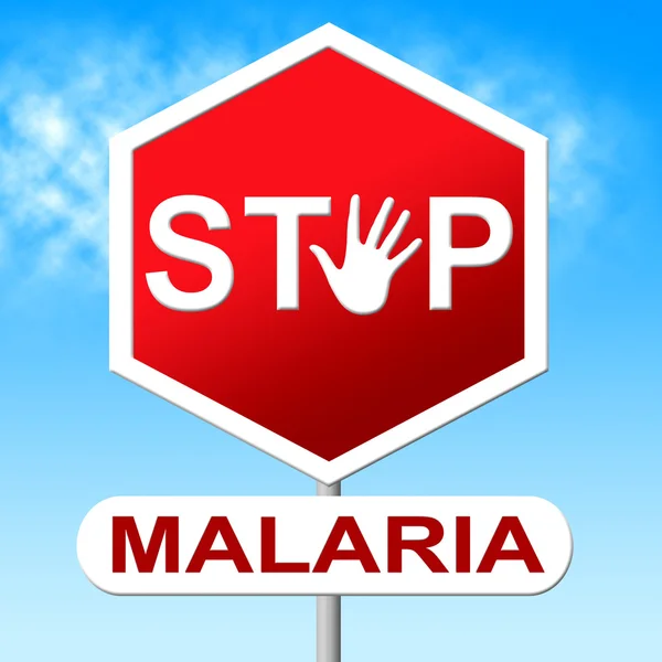 Stop Malaria Indicates Warning Sign And Caution — Stock Photo, Image