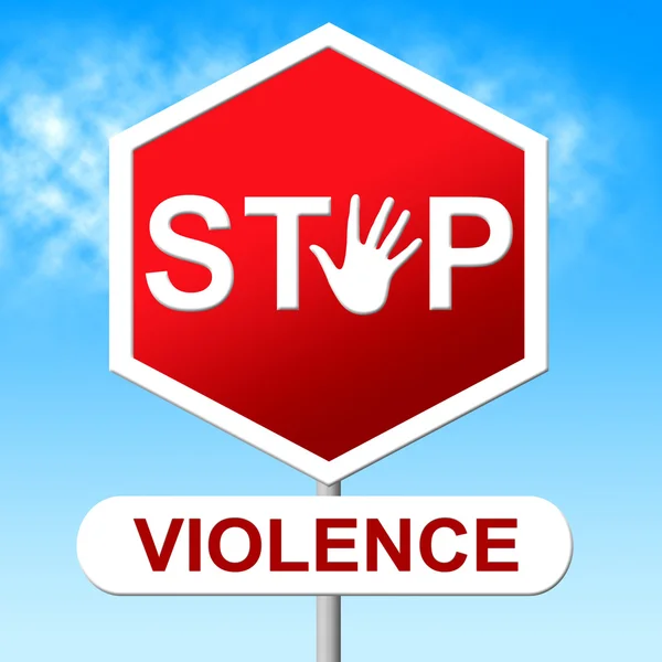 Stop Violence Representa Brutishness. Violento y cauteloso —  Fotos de Stock