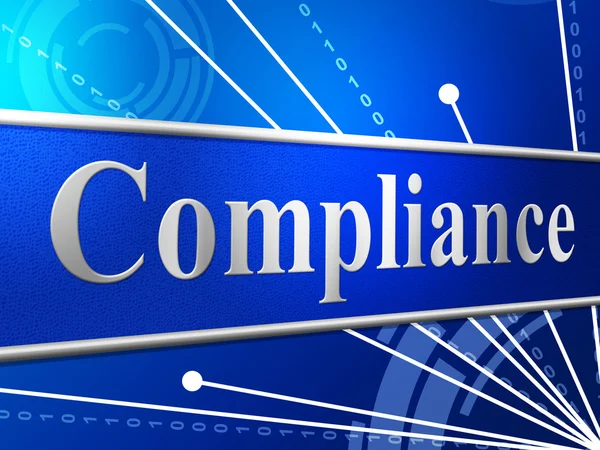 Compliance Agreement Shows Complied Guidelines And Process — Stock Photo, Image