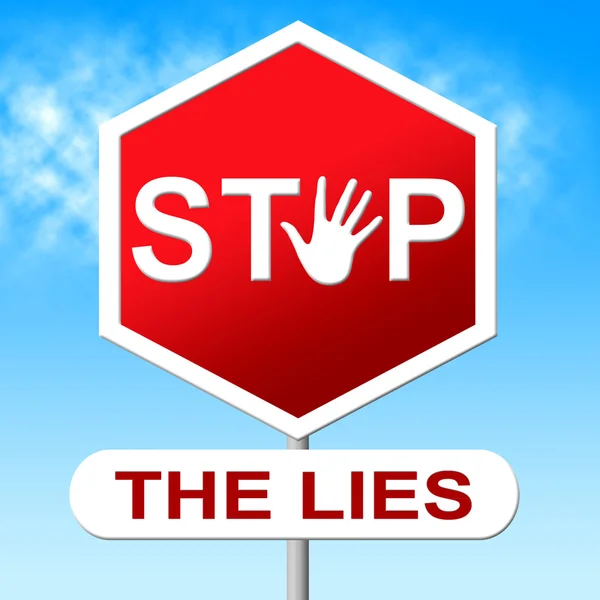 Lies Stop Represents No Lying And Deceit — Stock Photo, Image