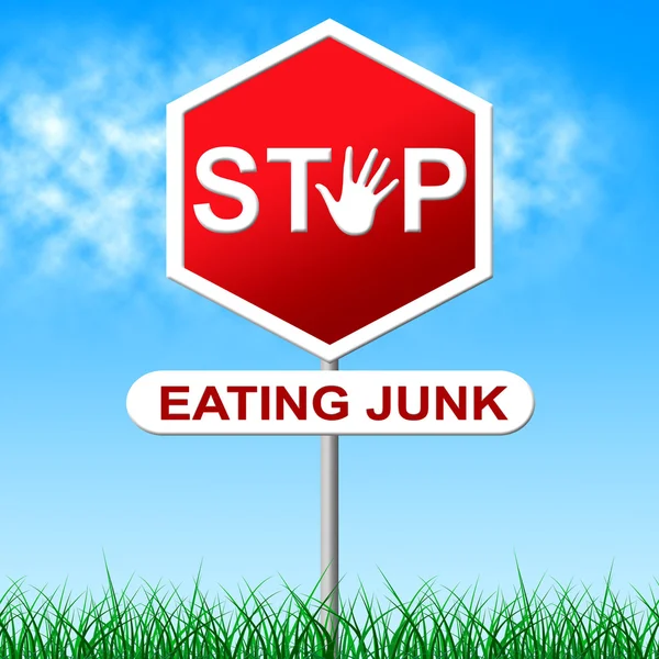 Stop Eating Junk Indicates Fast Food And Control — Stock Photo, Image