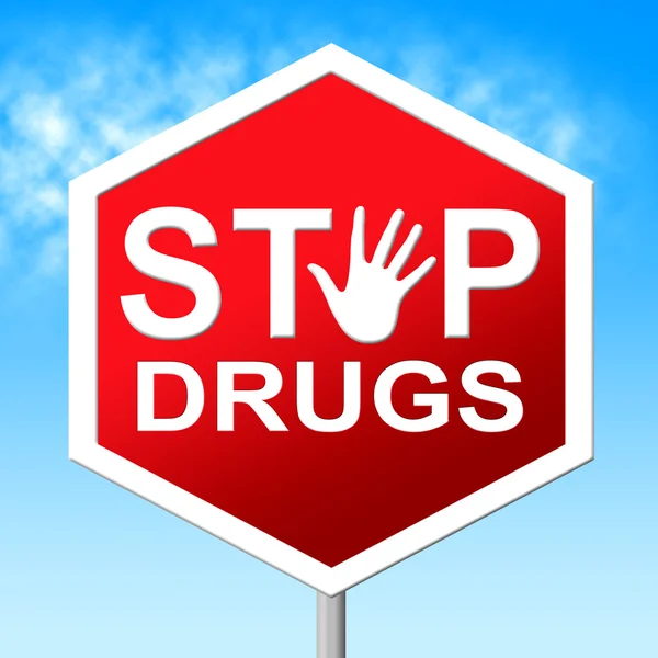 Drugs Stop Means Rehab Junkie And Cannabis — Stock Photo, Image