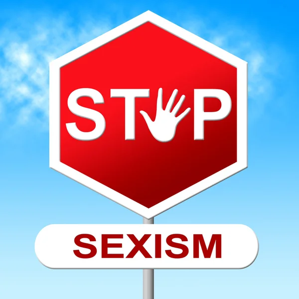 Stop Sexism Represents Gender Prejudice And Danger — Stock Photo, Image
