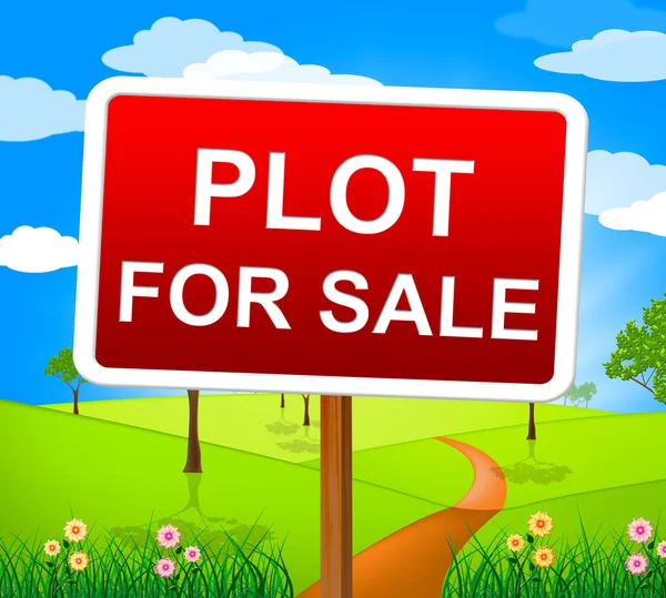 Plot For Sale Means Real Estate Agent And Hectares — Stock Photo, Image