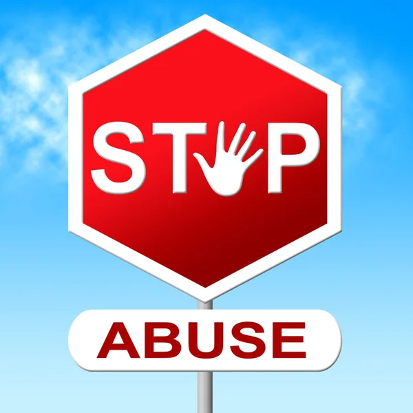 Abuse Stop Indicates Indecently Assault And Control — Stock Photo, Image