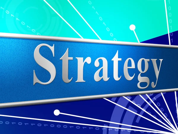 Estratégia de negócios mostra Biz comercial e visão — Fotografia de Stock
