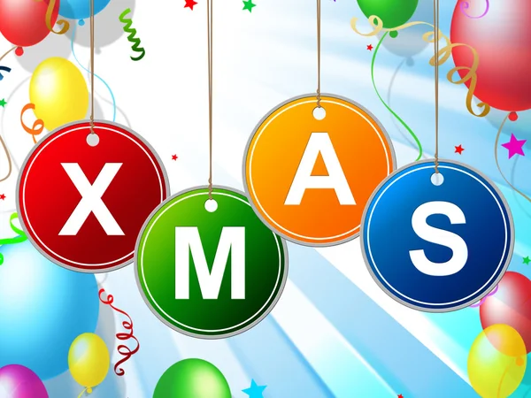 Happy Xmas Indicates Christmas Greeting And Celebrate — Stock Photo, Image