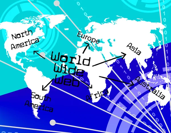 World Wide Web indica la búsqueda de la globalización y el sitio web — Foto de Stock