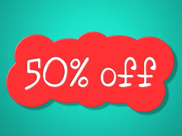 Fifty Percent Off Means Save Clearance And Promo — Stock Photo, Image