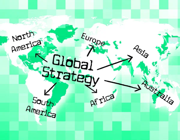 Estratégia Global mostra Inovação e Planeta Globalmente — Fotografia de Stock