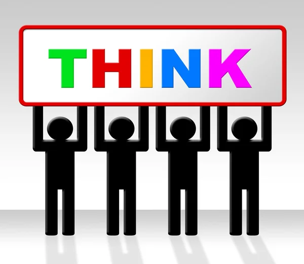 Think Thinking Shows Consider Concept And Contemplate — Stock Photo, Image