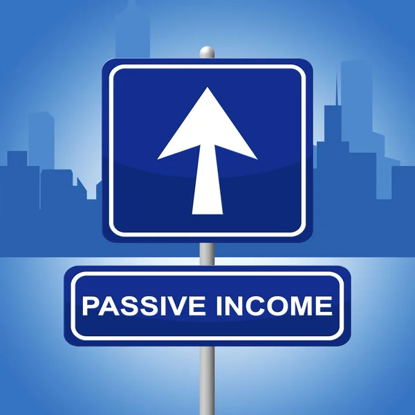 Passzív jövedelem jelzi nyilak befektetési és az ismétlődő — Stock Fotó