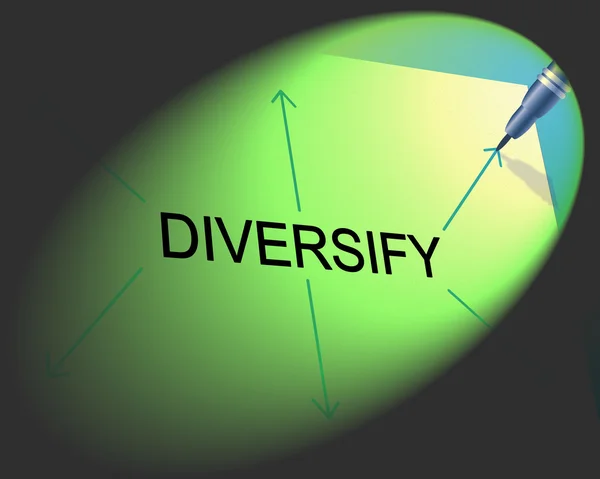 Diversifiëren diversiteit geeft aan gemengde zak en variantie — Stockfoto