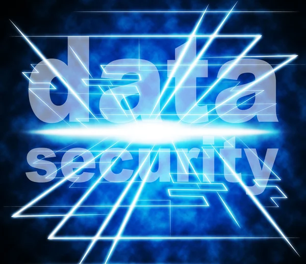 Dados de segurança significa Bytes de informação e protegido — Fotografia de Stock