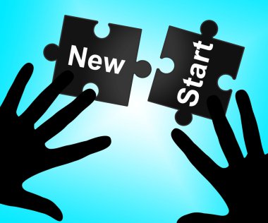 New Start Means Up To Date And Action clipart