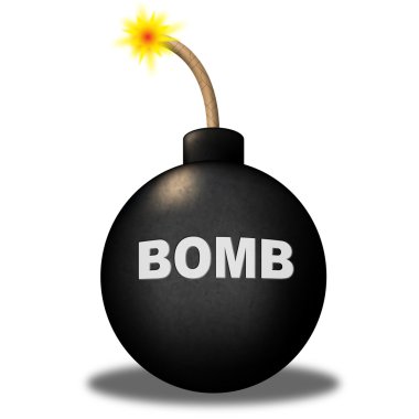 Bomba tehlike gösterir dikkat tehlikeli ve uyarı