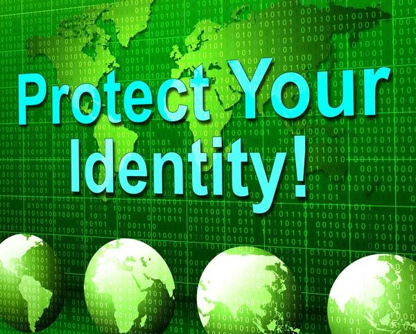 Защита вашей личности указывает на ограниченную личность и пароль — стоковое фото