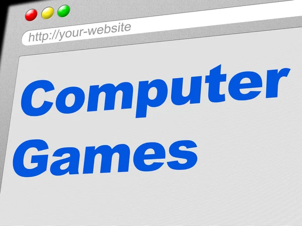 Computer Games Represents Play Time And Communication — Stock Photo, Image