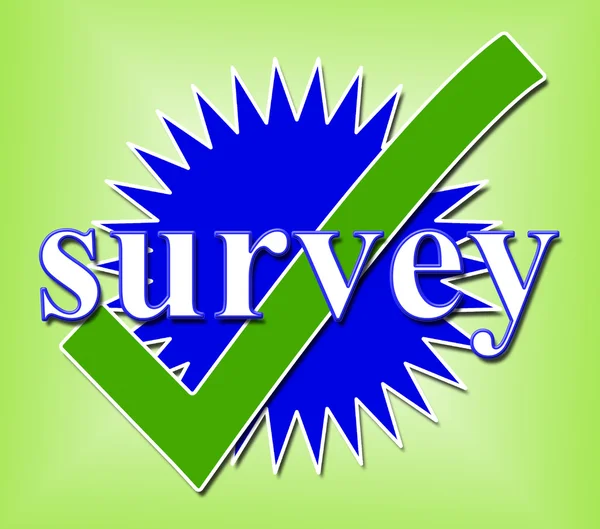 Survey Tick Shows Confirm Opinion And Feedback — Stock Photo, Image