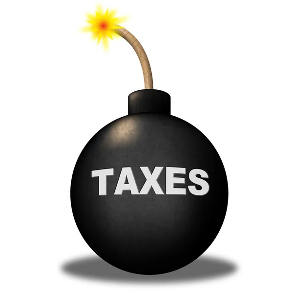 Alerta de impostos mostra dever de segurança e contribuinte — Fotografia de Stock