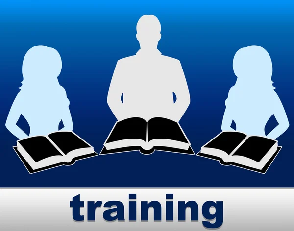 Livros de treinamento mostra instruções e instruções de aprendizagem — Fotografia de Stock