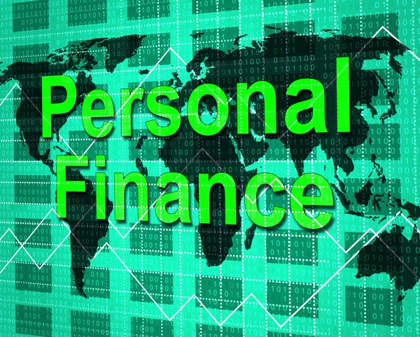 Personal Finance Shows Savings Earnings And Accounting — Stock Photo, Image