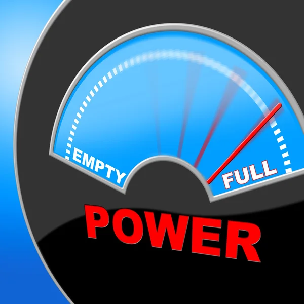 Full Power Means Electric Measure And Powered — Stock Photo, Image