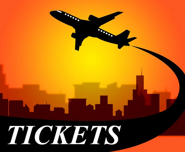 Flights Tickets Represents Aviation Transport And Travel — Stock Photo, Image